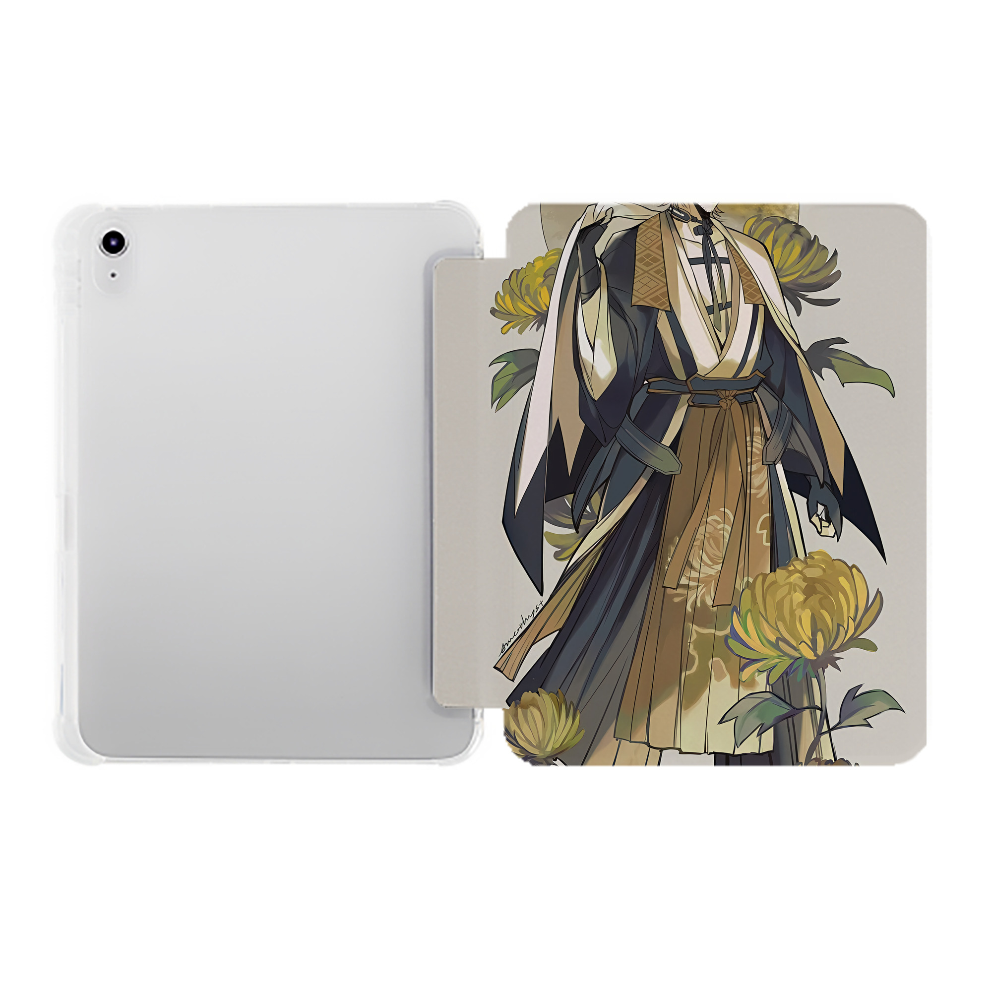 （画像用） 刀剣乱舞 Touken Ranbu IPad ケース ペン収納付き 三つ折りスタンド PUレザー×シリコン 対応機種9.5/10.5/10.9インチ